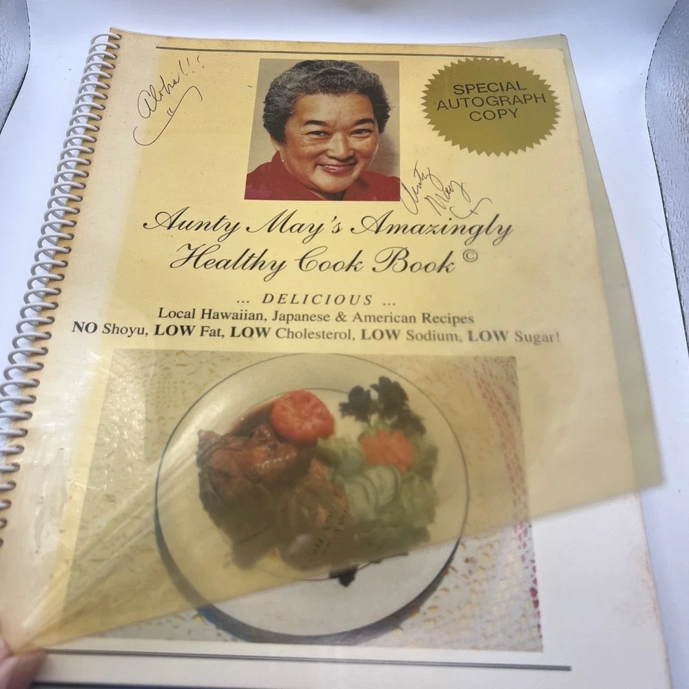 Aunty May's Amazingly Healthy Cook Book 1996 Autograph Copy Hawaiian Recipes